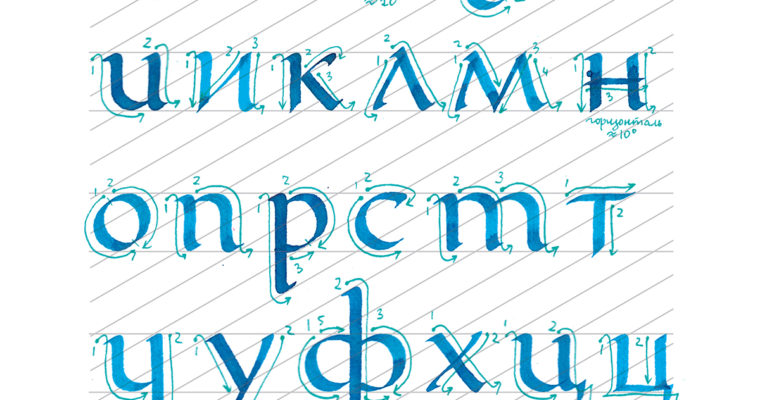 Cхема построения букв основного шрифта